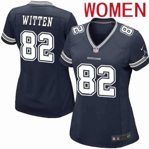 Women Dallas Cowboys 82 Jason Witten Nike Navy Game Team NFL Jersey